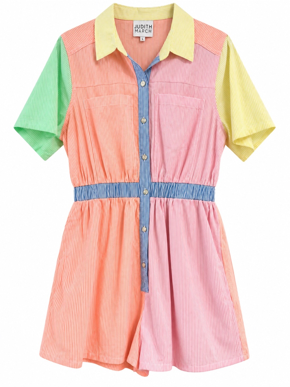 Judith March Neon Dream Multi-Color Short Sleeve Romper - Size L